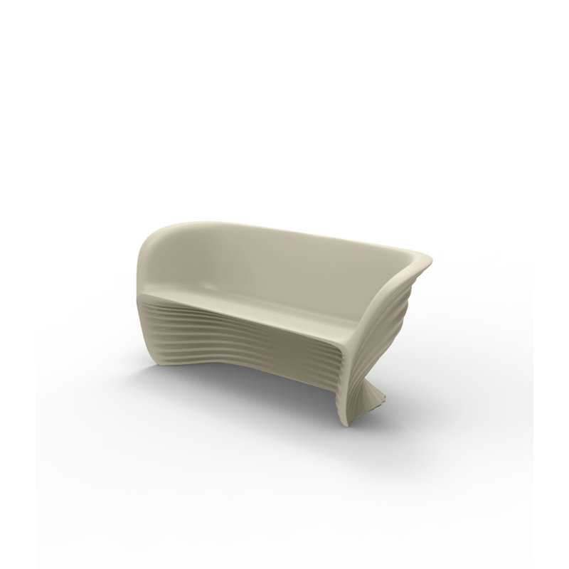 Biophilia 74.75" Wide Patio Sofa, Plastic Basic Ecru