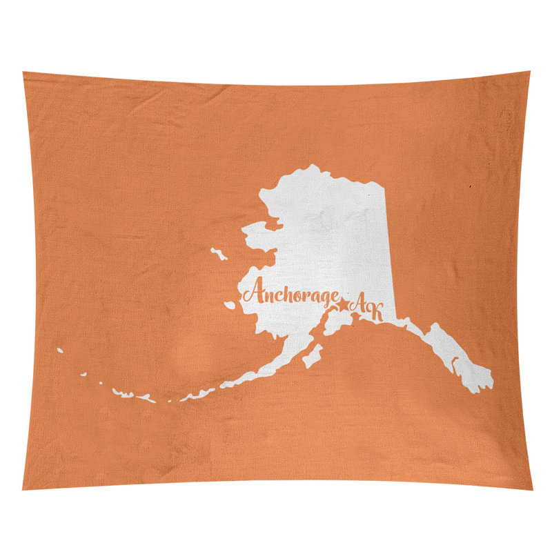 Tapisserie murale alaska ancrage, H 27,5 po x l 37,5 po, Orange