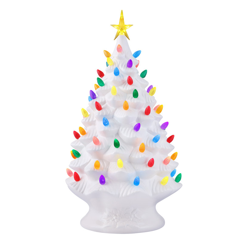 Arbre en céramique 24 po Nostalgic, Blanc, H 24,25 po x l 13 po x P 13 po