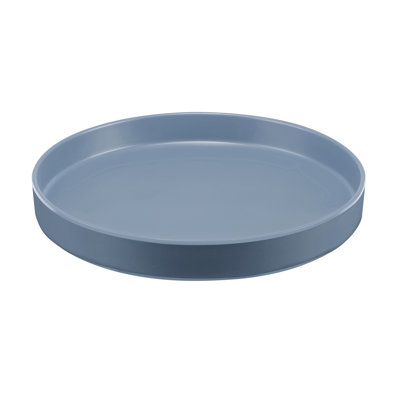 Hudson - Assiette en mélamine 12 po à rebords surélevés bleu pierre