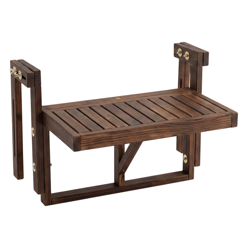 Table suspendue pliable en bois de sapin de 56 cm pour balcon