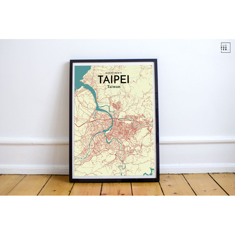 " Taipei City Map ", 17" H x 11" W