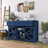 55" Sliding Barn Door Sideboard With 3 Drawers & Adjustable Shelves-652181534