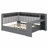 Daybed with Trundle, Storage Shelves & Charging Station, LED Light & Desk-1332792646