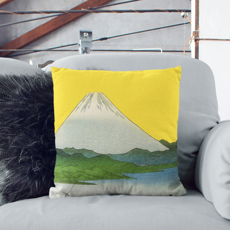 Mount Fuji V2 Scatter Cushion with Filling, 40cm H x 40cm W x 15cm D, Black