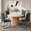 Ensemble de chaises de salle à manger rembourrées en polyuréthane 4 pièces avec colonne romaine ronde de 47,2 po, rangement inclus, adapté aux restaurants / couleur bois-56735266-56735295