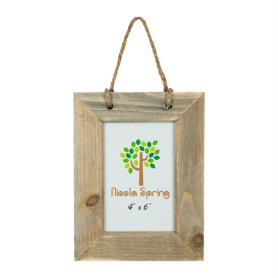Nicola Spring - Rustic Hearts Hanging Photo Frames - 6 x 4" - Natural