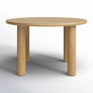 Tully Oak Round Solid Wood Base Dining Table