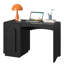 Bureau de 47 pouces avec 3 tiroirs et rangement pour dossiers, bureau d'écriture courbé moderne, bureau à domicile minimaliste, noir-2109778223