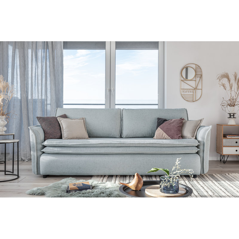 Charming Charlie 3 Seater Sofa Bed, Light Grey