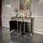 Black and Gold Bamboo-Style Sideboard-122782616