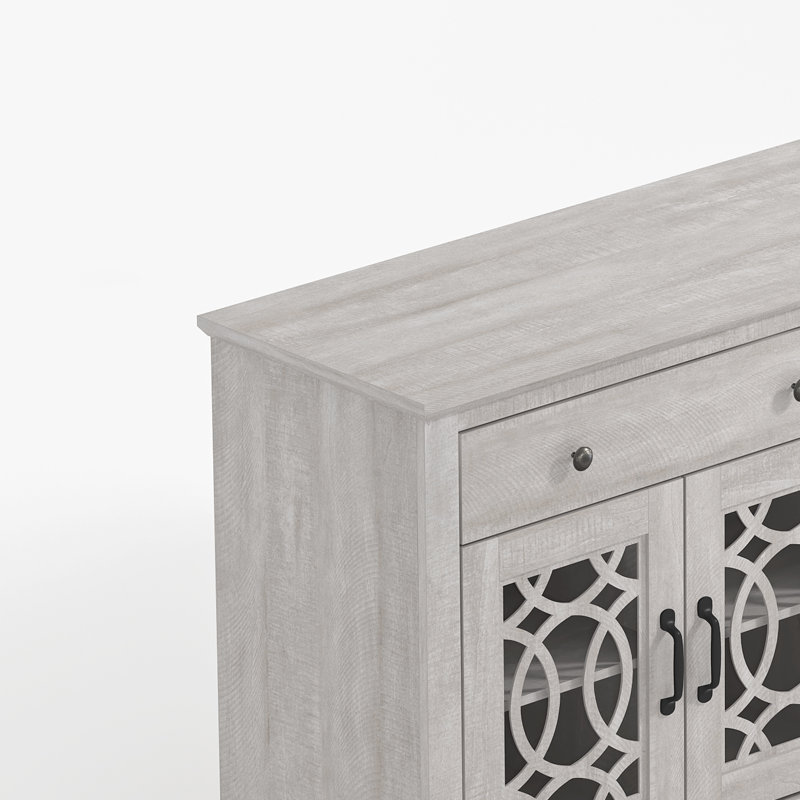 Allivia 58.7" Wide 4 Drawer Sideboard, Dusty Gray Oak