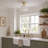 1-lamp White Gold Adjustable Glass Flush Mount Light