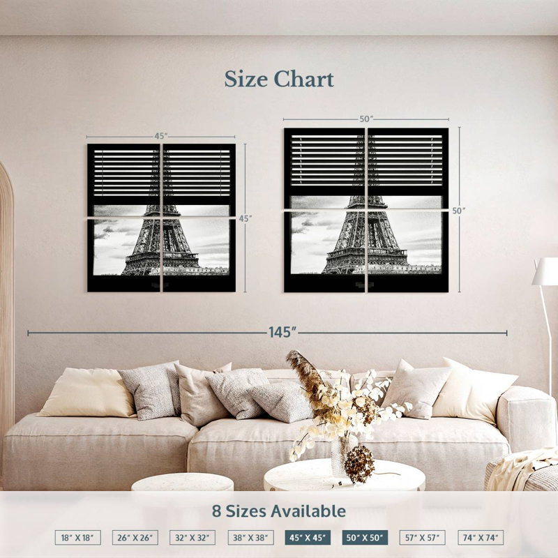 Nicci Eiffel Through The Blinds, 50" H x 50" W