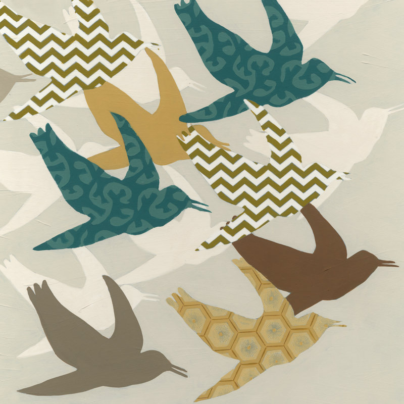 Patterned Flock I by June Erica Vess - Wrapped Canvas Print, 30cm H x 30cm W x 3.8cm D