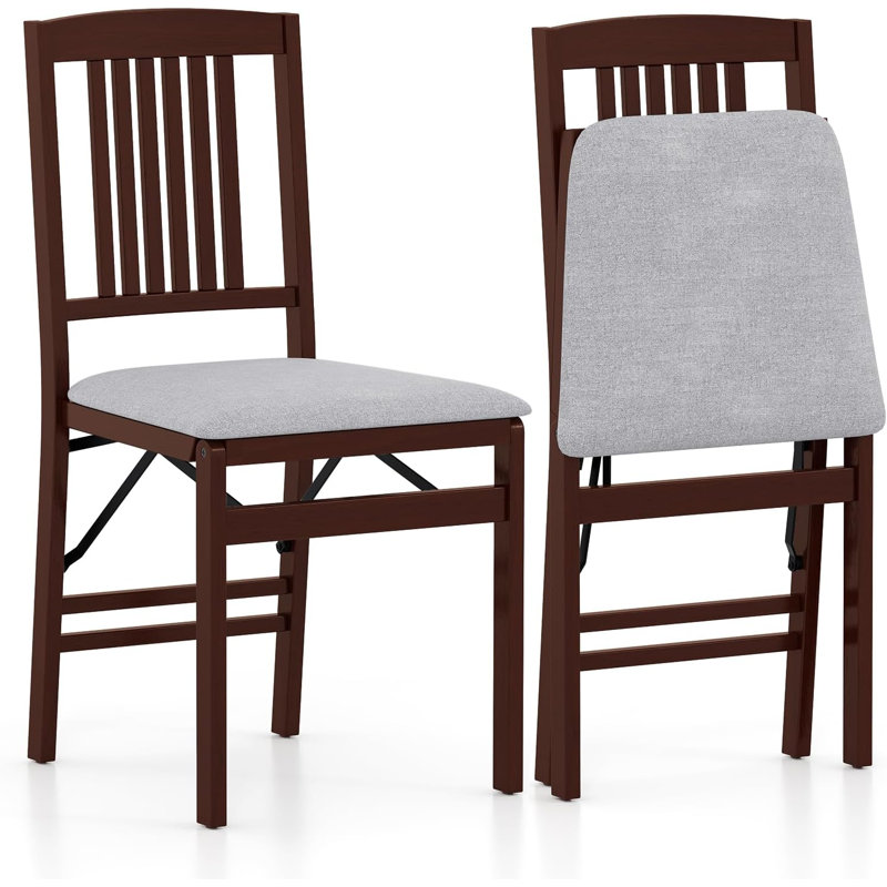 Folding Chair, Grey, Grey, Brown