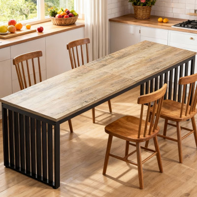 Bureau à domicile 78,74 po de style industriel de luxe avec structure en métal robuste, mobilier haut de gamme haut de gamme