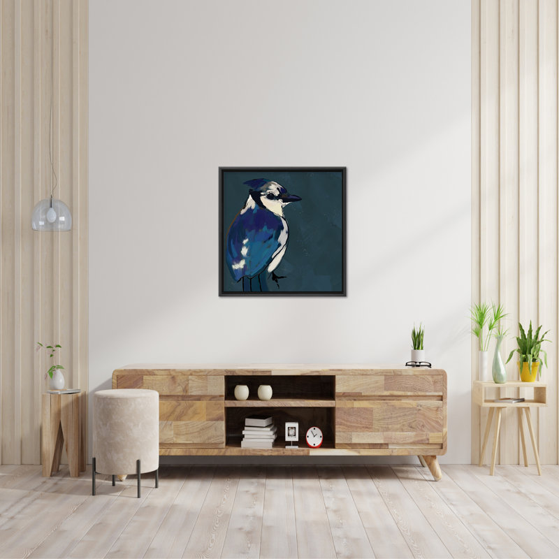 Nature Inspired Azure Aviary, 16" H x 16" W, Black, Floated Framed Canvas