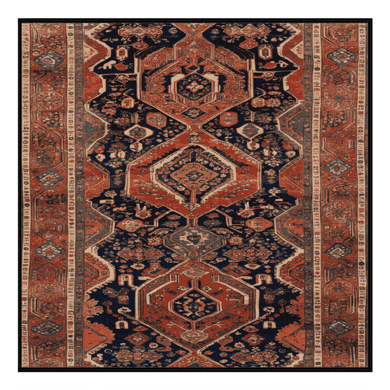 Machine Washable Persian Brown Area Rug, Square 3'