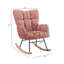 Fauteuil oscillant capitonné en tissu pour le salon, fauteuil de chambre de bébé rembourré rose-609538196