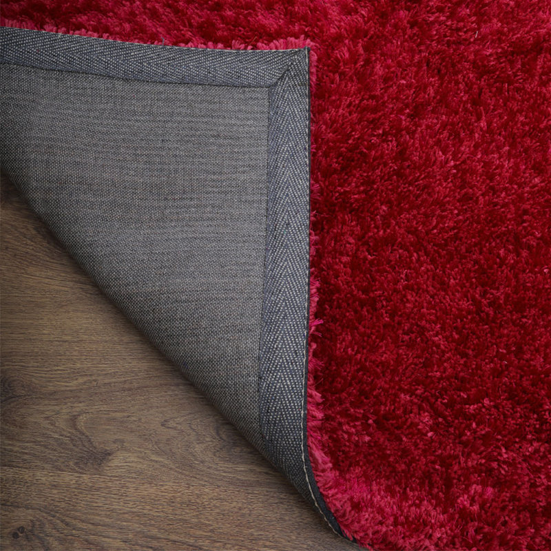 HAND TUFTED SHAG POLYESTER ECO-FRIENDLY AREA RUGS - Rectagle | Dark Pink | Solid Design | Area Rugs for living room, Bedroom