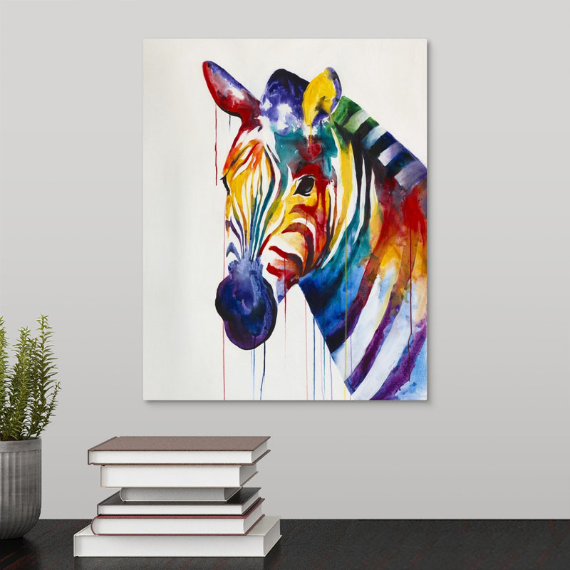 « zèbre call », peinture sur toile, Toile tendue, H 14 po x l 11 po x p 1,25 po