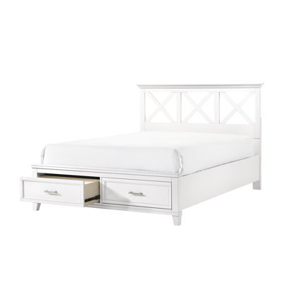 Très grand lit de rangement très grand, en bois massif, avec tête de lit style transitionnel, 51 po Hauteur, largeur de 83,84 po, profondeur blanche et motif de 87,84 po, poids de 192,02 lb
