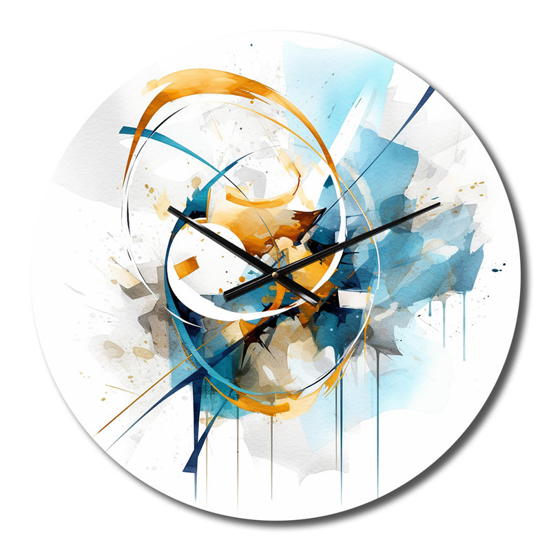 Horloge murale Teal Adn Gold Elegance II - Minimalisme, Moyenne
