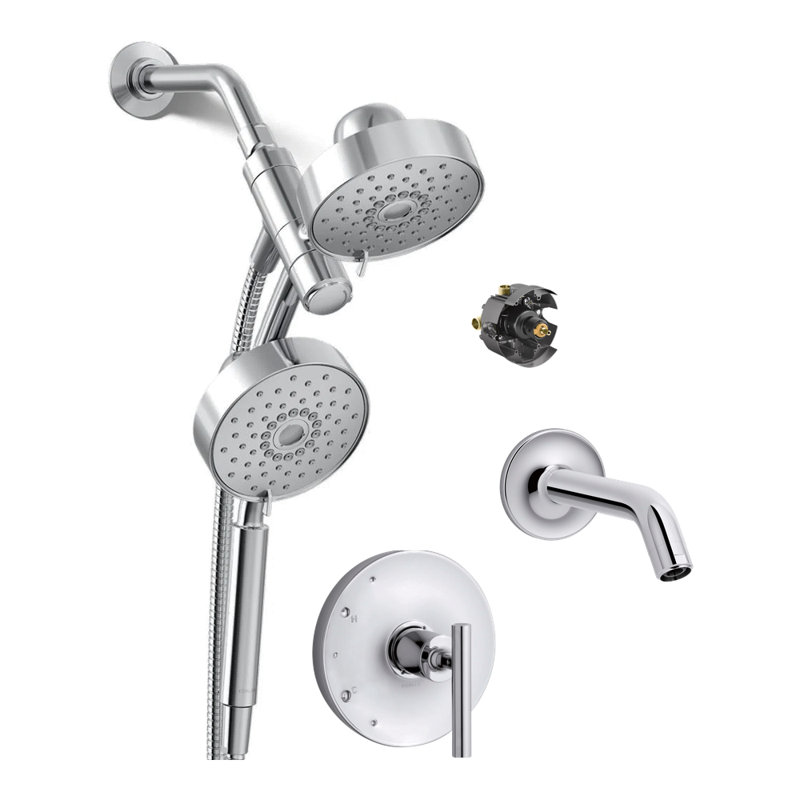 Ensemble de douche 2 en 1 Purist 2,5 gal / min, Chrome poli