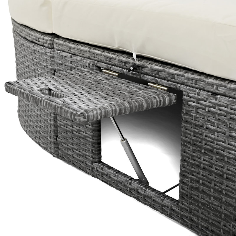 Emilien 55.3'' Wide Oval Wicker Patio Daybed