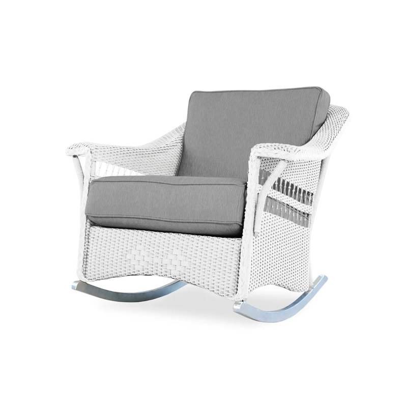 Nantucket Outdoor Rocker Chair, White, Demo Stone