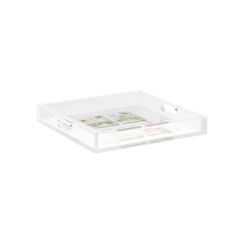 Square Abstract Decorative Tray, 2" H x 12" W x 12" D