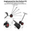 Heavy Duty Steel Snow Pusher Shovel with 5 Height Adjustable Handle, All Terrain Non Slip Wheels, Adjustable Angle for Snow Removal, 29inch, Single Rod-132487609