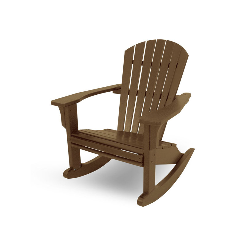 POLYWOOD Seashell Rocking Chair, Dark Teak