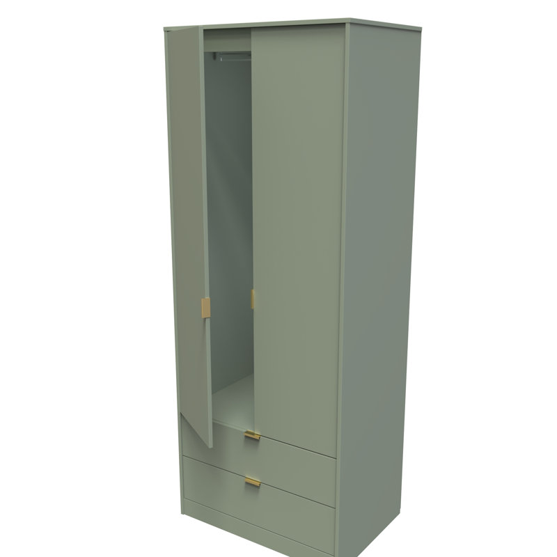 Fully Assembled Tuckerton Wardrobe, 197cm H x 74cm W x 53cm D, Reed Green