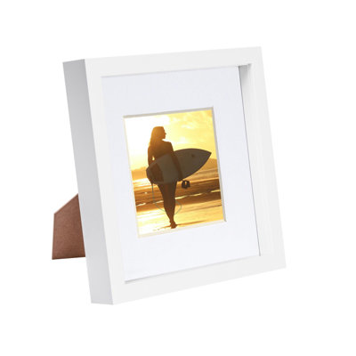 Nicola Spring - 8" x 8" White 3D Box Photo Frame