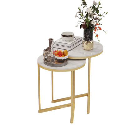 Paineville Set Of 2 Round Nesting Tables With Triangular Base