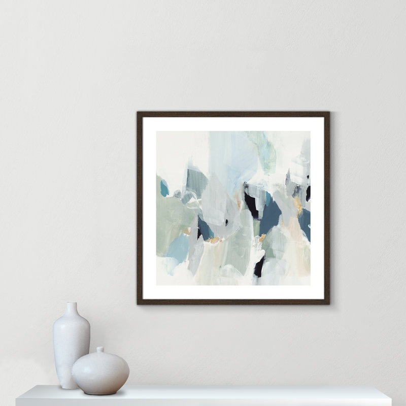 «Little Talks III» par Isabelle Z - reproduction d'art, H 28,75 po x l 28,75 po, Papier dans un cadre photo, Bois de noyer