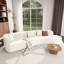 Canapé modulaire en chenille avec design incurvé et 4 coussins-1252024481