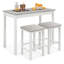 Ensemble de table de salle à manger 3 pièces Ebern Designs et 2 tabourets de bar rembourrés en lin