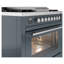 ILVE Professional Plus II 36 Dual Fuel Range, 6 Sealed Burners, Griddle (Blue Grey)-1489543341-1489543337