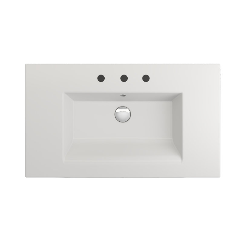 Ravenna 19.7 in. L Bathroom Sink, Matte White, Single-Hole