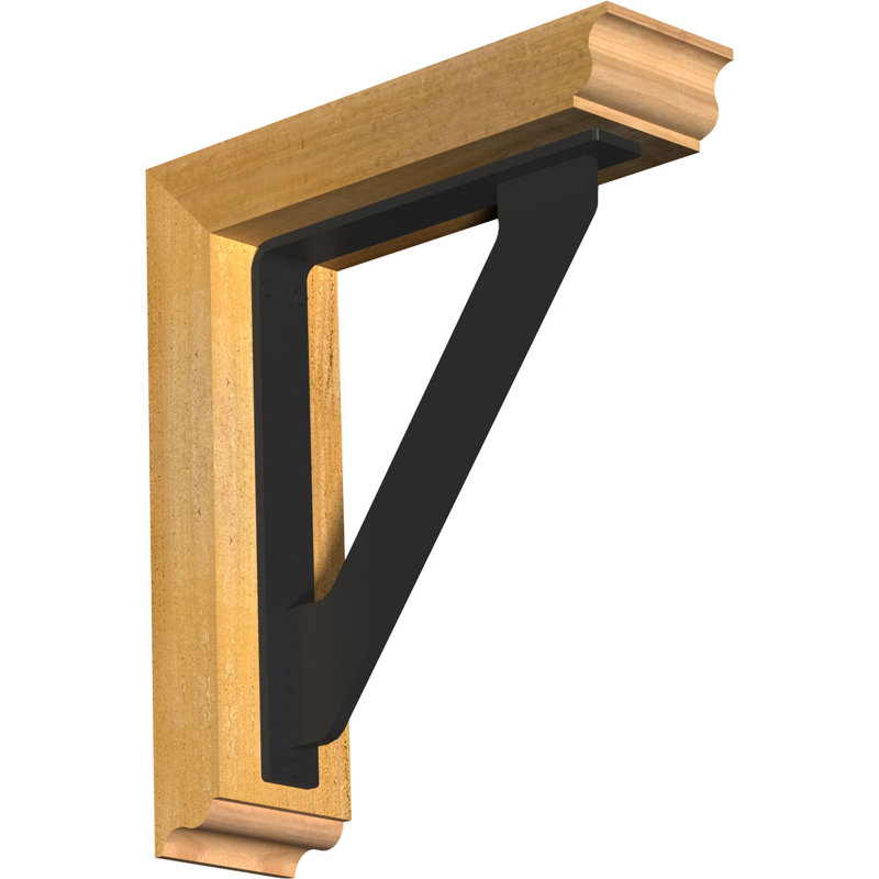 Support traditionnel en fer simple de 2 po d'épaisseur, H 20 po x P 18 po, Cèdre rouge de l'Ouest l 4 po x T 4 po (sciage br