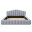 Structure de lit tapissier en velours pour grand lit avec tête de lit en forme de coquillage, aucun sommier nécessaire pour la chambre à coucher-967135761