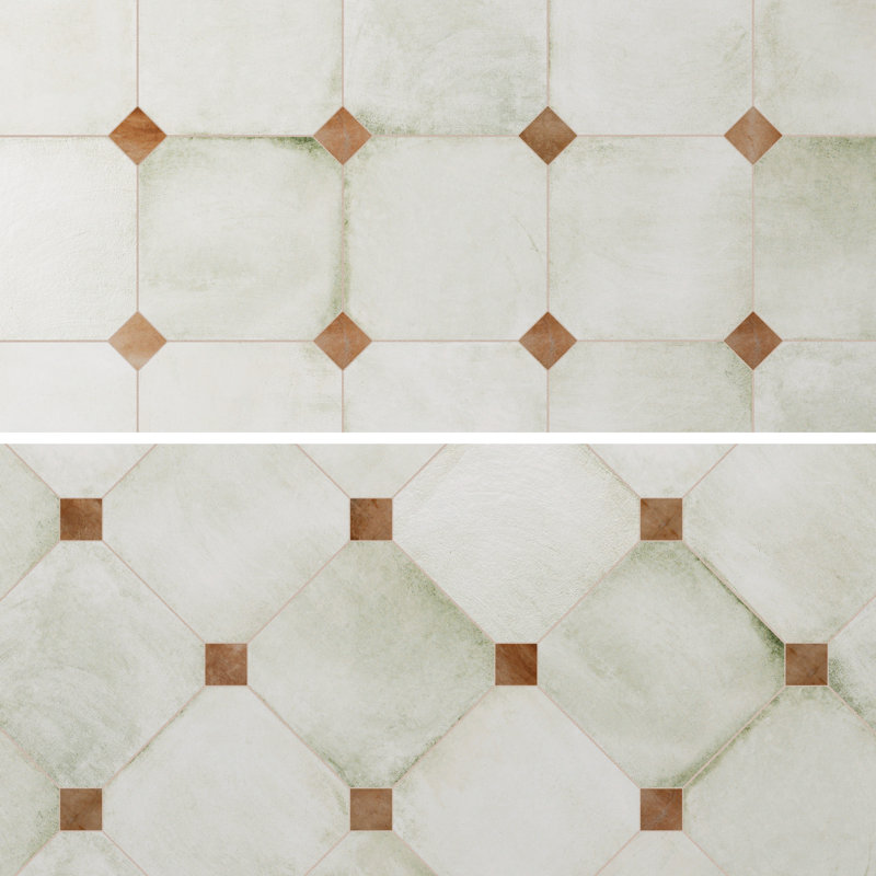 Laverton Octagon W/Taco 7-7/8 In. X 7-7/8 In. Porcelain Floor And Wall Tile, Light Beige/Bown