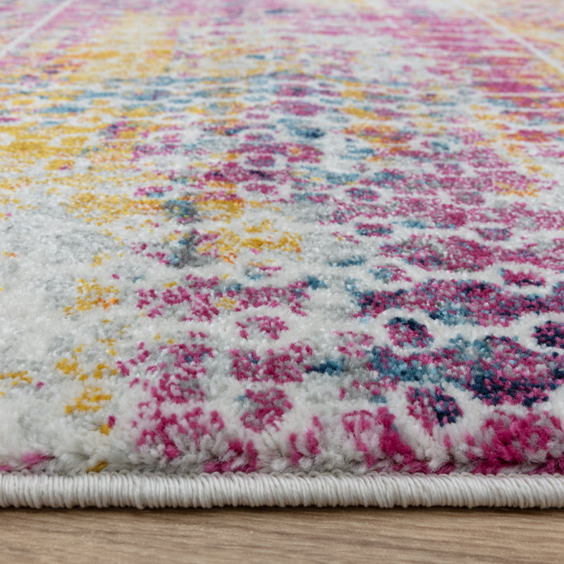Ralph Vintage Look Pink Multi Area Rug, Rectangle 80 x 150 cm