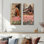 Tulipes et chevaux par la grange I - ensemble de 2 reproductions d'art mural botanique en métal