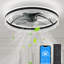 Ventilateur de plafond avec lumière - Lampe de ventilateur à DEL encastrée en cristal avec pales cachées et flux d'air naturel, parfaite pour la chambre à coucher, la chambre d'enfant, la salle d'étude