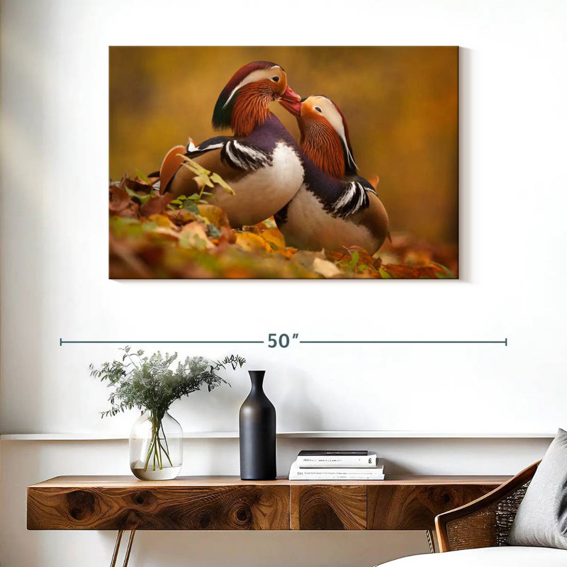 Brampt Loving Mandarin Ducks, 26" H x 39" W