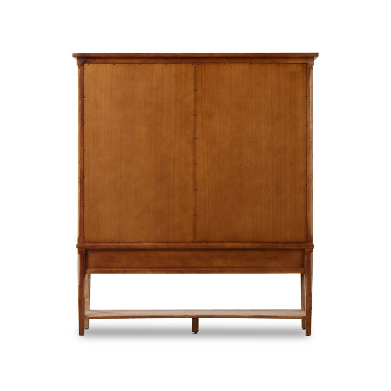 Brimley Solid Wood 4 - Door Accent Cabinet, Aged Light Pine